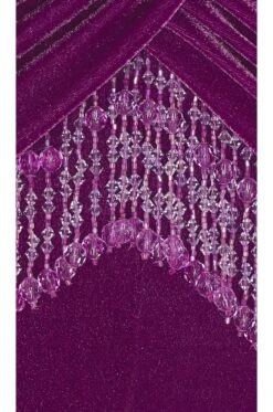 Plunge Velvet Maxi Dress Purple Velvet -Fashion Clothing Store PBTO WD168 V4