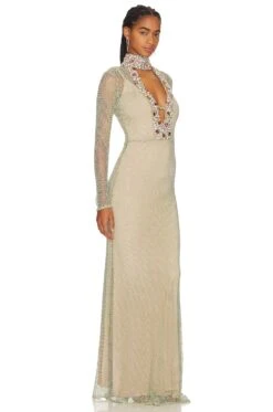 Rhinestone High Neck Gown Mermaid 7 Rhinestone High Neck Gown Mermaid -Fashion Clothing Store PBTO WD237 V2