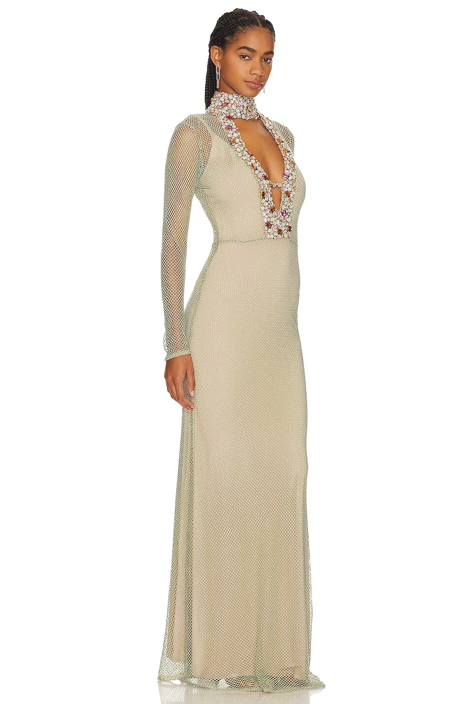 Rhinestone High Neck Gown Mermaid 4 Rhinestone High Neck Gown Mermaid - Image 2