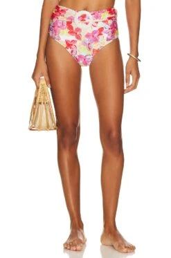 Hydrangea Belted Bikini Bottom Pink Multi