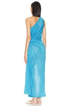 One Shoulder Dress Blue -Fashion Clothing Store PITR WD97 V4