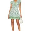 Camila Mini Dress GREEN MID 70'S GARDEN -Fashion Clothing Store PSTB WD231 V1