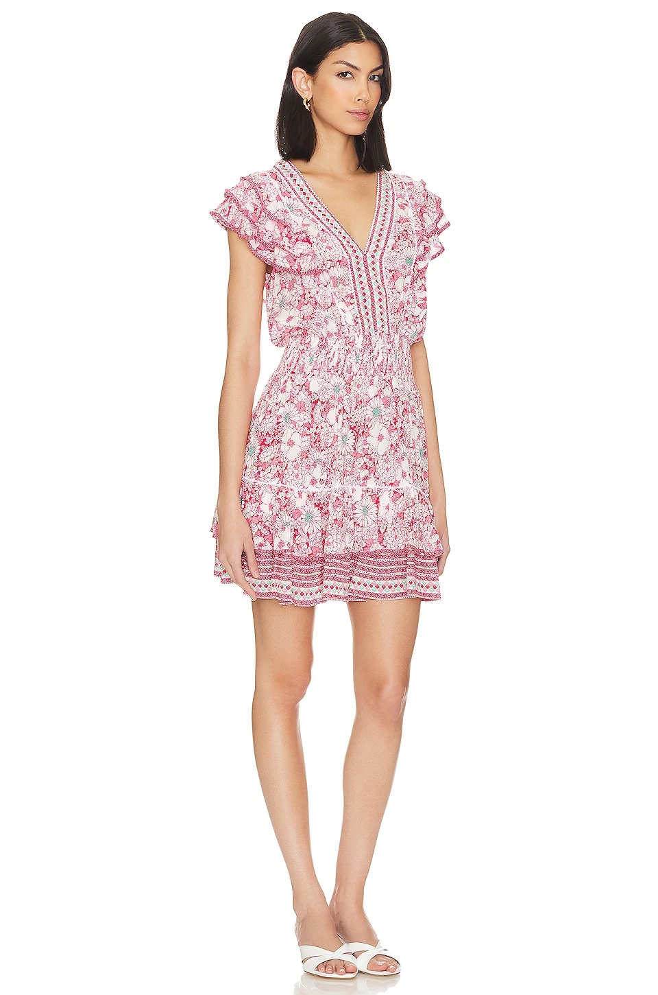 Camila Mini Dress PINK MID 70'S GARDEN 4 Camila Mini Dress PINK MID 70'S GARDEN - Image 2