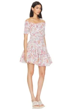 Soledad Mini Dress PINK AQUARELLE 6 Soledad Mini Dress PINK AQUARELLE -Fashion Clothing Store PSTB WD249 V2