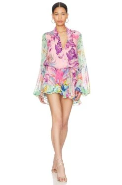 Zazu Tie Mini Dress Motley Tropical
