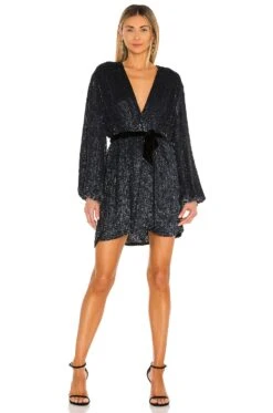 Gabrielle Dress Metallic Black