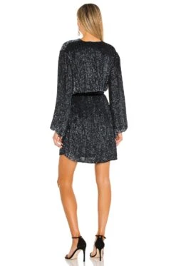 Gabrielle Dress Metallic Black -Fashion Clothing Store ROFR WD145 V3