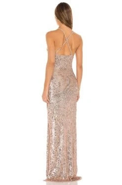 Marie Dress Rose Gold -Fashion Clothing Store ROFR WD223 V3