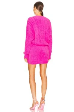 Tala Dress Fuzzy Magenta -Fashion Clothing Store ROFR WD375 V3