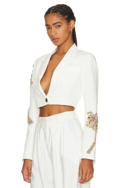 Palazza Blazer White 10 Palazza Blazer White -Fashion Clothing Store ROFR WO91 V3