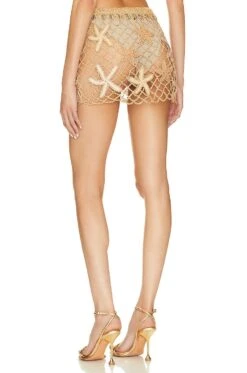 Etta Skirt Almond Lurex -Fashion Clothing Store ROFR WQ120 V3