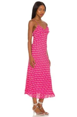 Shelley Emmylou Midi Dress Magenta -Fashion Clothing Store ROLS WD33 V2