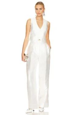 PANTALON DROIT CARRINE Ivory -Fashion Clothing Store RONR WP71 V4