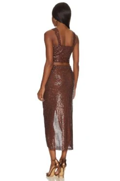 Iryna Top And Skirt Set Espresso -Fashion Clothing Store SAYR WD416 V3