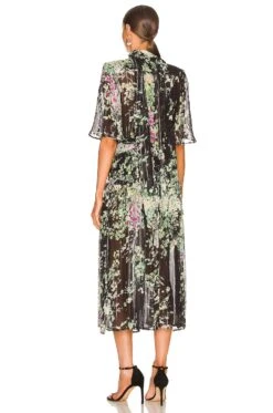 Lunetta Midi Dress Black Floral -Fashion Clothing Store SBNA WD106 V3