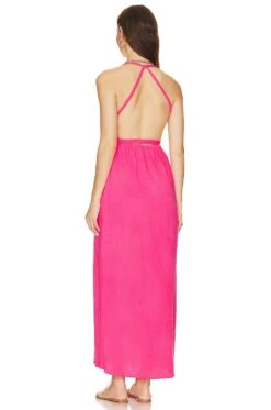 Sybille Dress Cotton Gauze Fuchsia -Fashion Clothing Store SDRE WD193 V3