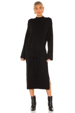 Tied Up Knit Dress Black