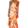 Angel Dress Orange Swirl 1 Angel Dress Orange Swirl -Fashion Clothing Store SDYS WD122 V1