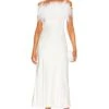 Boheme Slip Dress With Feathers White -Fashion Clothing Store SEPE WD2 V1