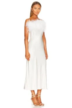 Boheme Slip Dress With Feathers White 10 Boheme Slip Dress With Feathers White -Fashion Clothing Store SEPE WD2 V3