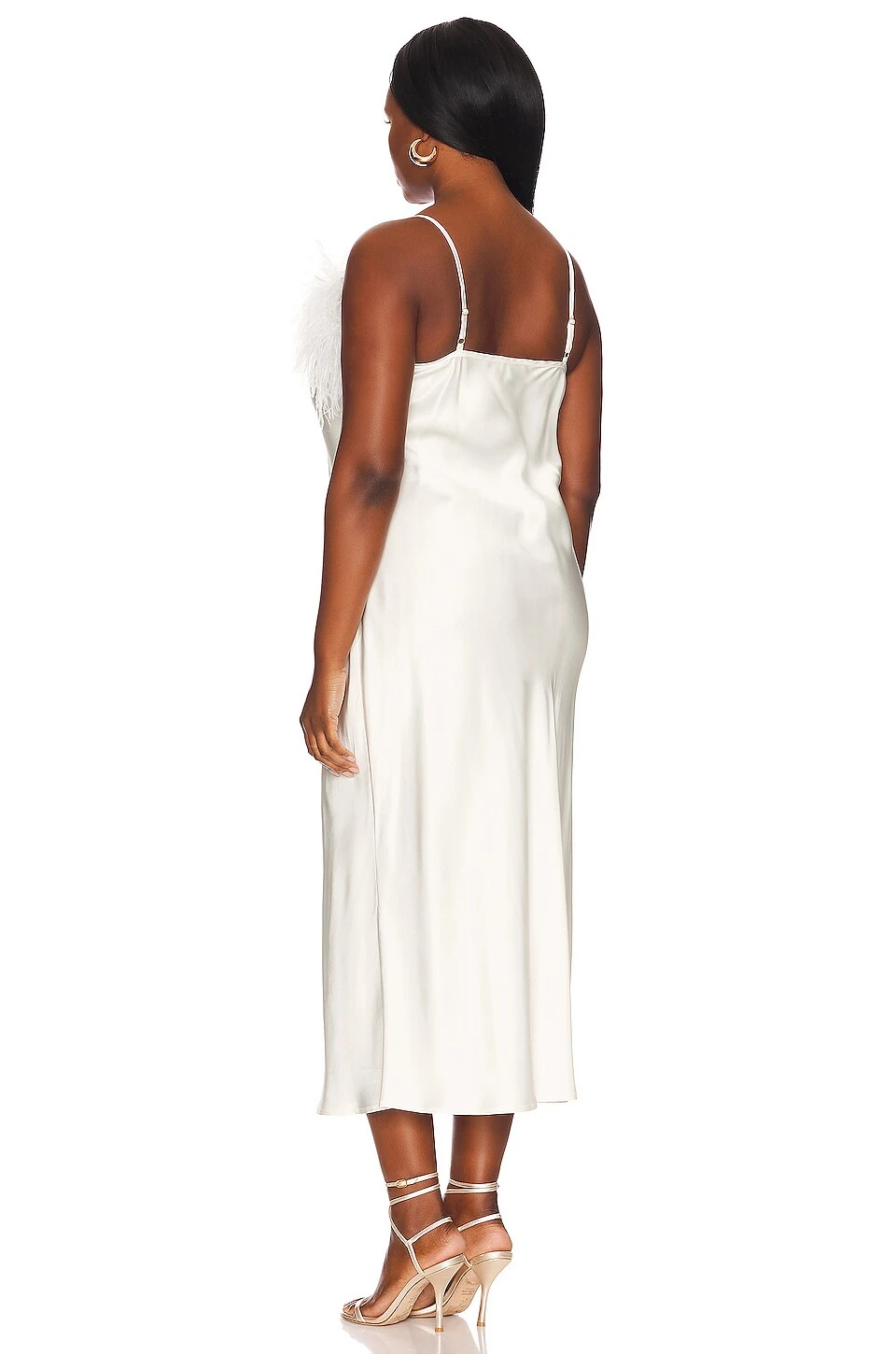 Boheme Slip Dress With Feathers White 8 Boheme Slip Dress With Feathers White - Image 6