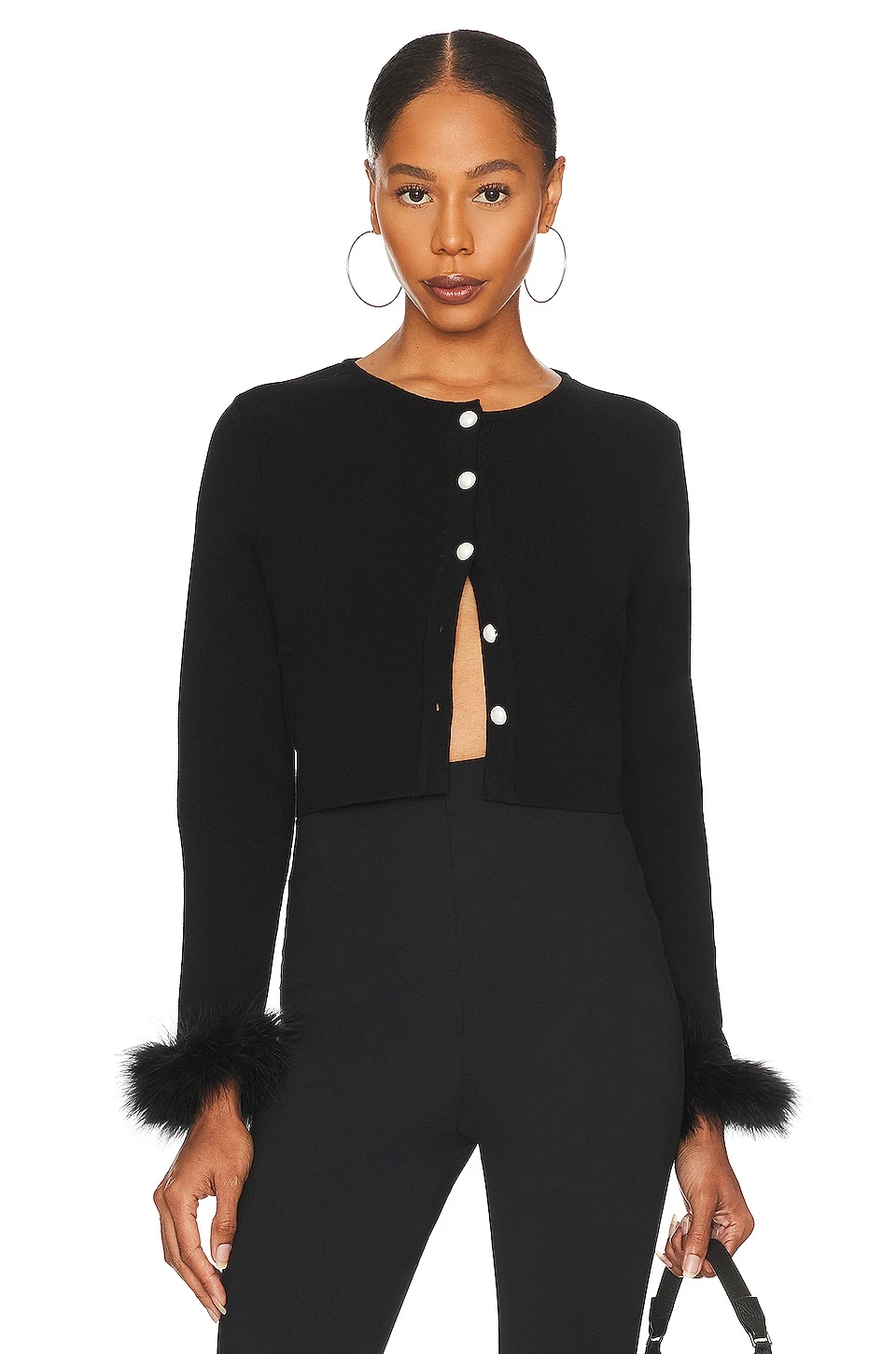 Detachable Feathers Knit Cardigan Black 3 Detachable Feathers Knit Cardigan Black