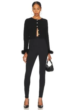 Detachable Feathers Knit Cardigan Black 11 Detachable Feathers Knit Cardigan Black -Fashion Clothing Store SEPE WK1 V5