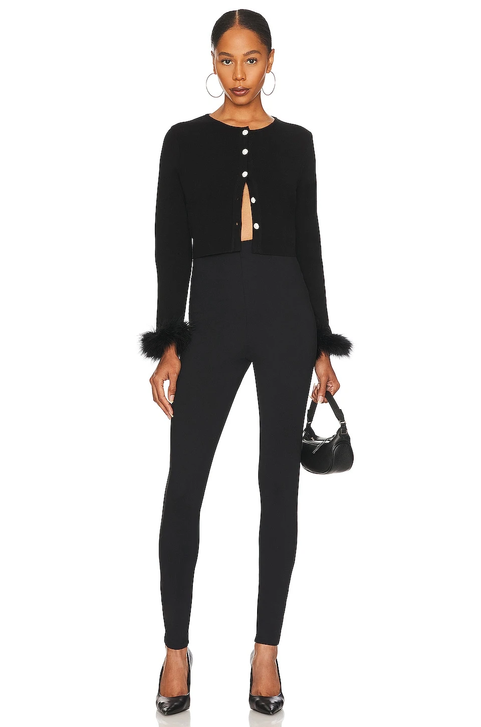 Detachable Feathers Knit Cardigan Black 7 Detachable Feathers Knit Cardigan Black - Image 5