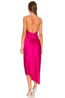 Emma Silk Dress Fuchsia Purple -Fashion Clothing Store SERR WD29 V3