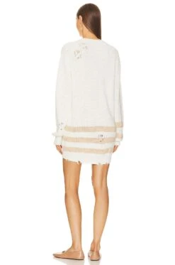 Devin Sweater White & Cappucino -Fashion Clothing Store SERR WK42 V3