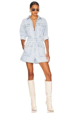 7 For All Mankind Surplus Romper Tuberose Rigid