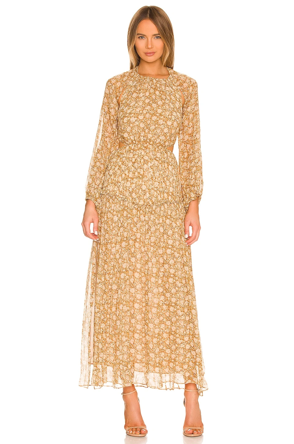 Shona Joy Julia Midi Dress Mustard & Multi 4 Shona Joy Julia Midi Dress Mustard & Multi - Image 2