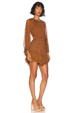 Shona Joy Brielle Cut Out Backless Mini Dress Almond & Sand -Fashion Clothing Store SHON WD432 V2