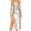 Show Me Your Mumu Eden Midi Dress Platinum Party Sequins -Fashion Clothing Store SHOW WD469 V1