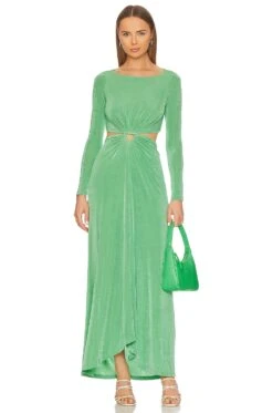 Cali Long Sleeve Dress Sea Green