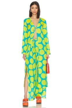 Simon Miller Valley Coverup Suburban Blue & Valley Green Dot Print -Fashion Clothing Store SIMO WS50 V4