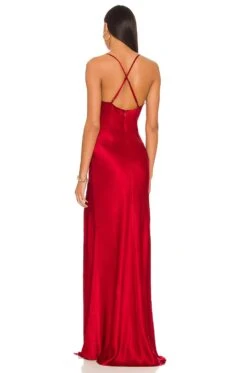 X REVOLVE Gabrielle Maxi Dress Burgundy -Fashion Clothing Store SLEE WD124 V3