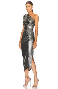 Single Shoulder Asymmetrical Dress Pewter 8 Single Shoulder Asymmetrical Dress Pewter -Fashion Clothing Store SMYT WD8 V3