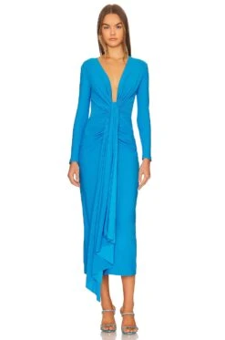 Lorena Midi Dress Apricot 15 Lorena Midi Dress Apricot -Fashion Clothing Store SOLA WD203 V1