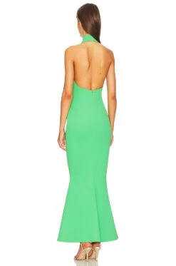 Lula Midi Dress Bright Green -Fashion Clothing Store SOLA WD218 V3