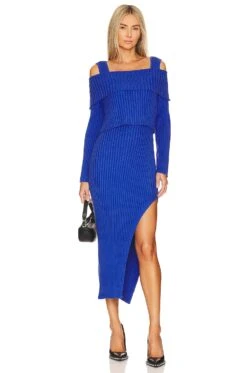 Exhale Sweater Dress Blue Marle