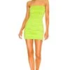 Sierra Ruched Mini Dress Neon Green -Fashion Clothing Store SPDW WD1778 V1