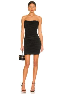 Sonya Bustier Mesh Dress Black -Fashion Clothing Store SPDW WD1785 V1 1