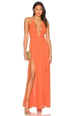 Arina Maxi Dress Bright Orange