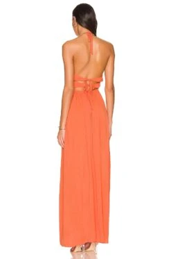 Arina Maxi Dress Bright Orange -Fashion Clothing Store SPDW WD1813 V3