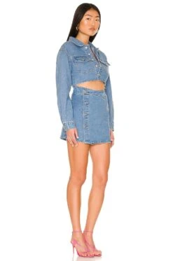 Mika Button Front Dress Mid Wash Blue 8 Mika Button Front Dress Mid Wash Blue -Fashion Clothing Store SPDW WD1820 V2