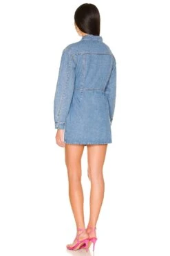 Mika Button Front Dress Mid Wash Blue 9 Mika Button Front Dress Mid Wash Blue -Fashion Clothing Store SPDW WD1820 V3