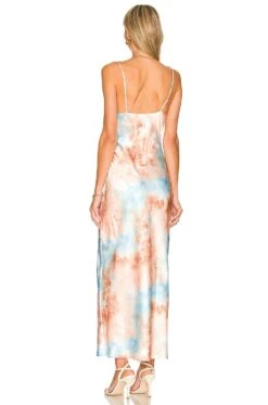 Krystal Slit Maxi Dress Orange Tie Dye -Fashion Clothing Store SPDW WD1860 V3