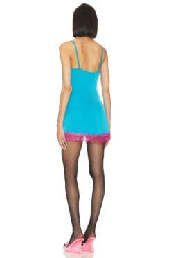 Tahlia Lace Trim Dress Aqua Multi -Fashion Clothing Store SPDW WD2134 V3