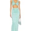 Joana Maxi Skirt Set Teal -Fashion Clothing Store SPDW WD2136 V1